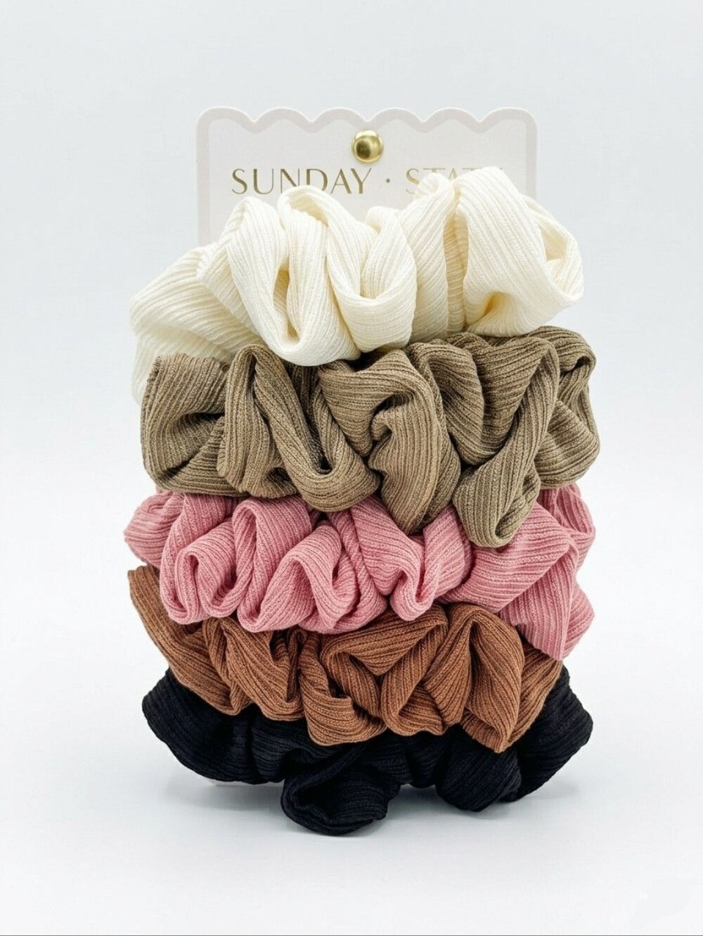 Sunday State Large Scrunchie Pack Of 5 NWT
